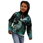 Aotearoa Maori Mahuru Kid Hoodie Spring Time - Paua Shell Green