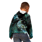 Aotearoa Maori Mahuru Kid Hoodie Spring Time - Paua Shell Green