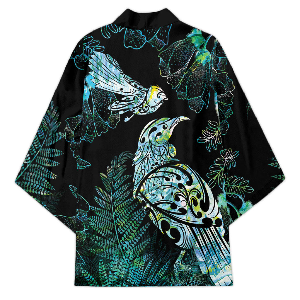 Aotearoa Maori Mahuru Kimono Spring Time - Paua Shell Green