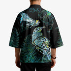 Aotearoa Maori Mahuru Kimono Spring Time - Paua Shell Green