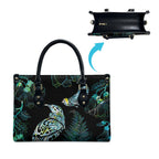 Aotearoa Maori Mahuru Leather Bag Spring Time - Paua Shell Green