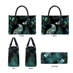 Aotearoa Maori Mahuru Leather Bag Spring Time - Paua Shell Green