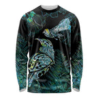 Aotearoa Maori Mahuru Long Sleeve Shirt Spring Time - Paua Shell Green