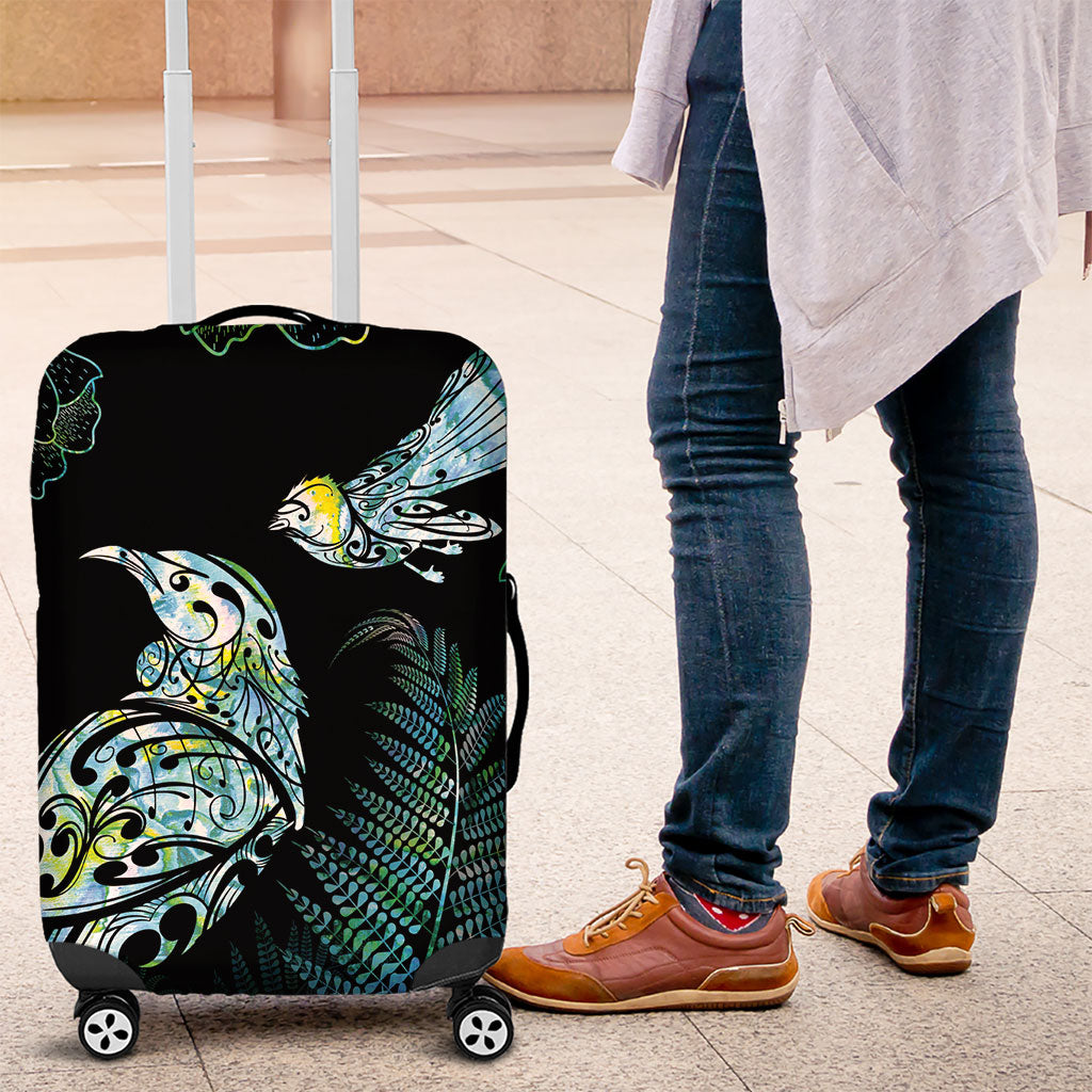 Aotearoa Maori Mahuru Luggage Cover Spring Time - Paua Shell Green