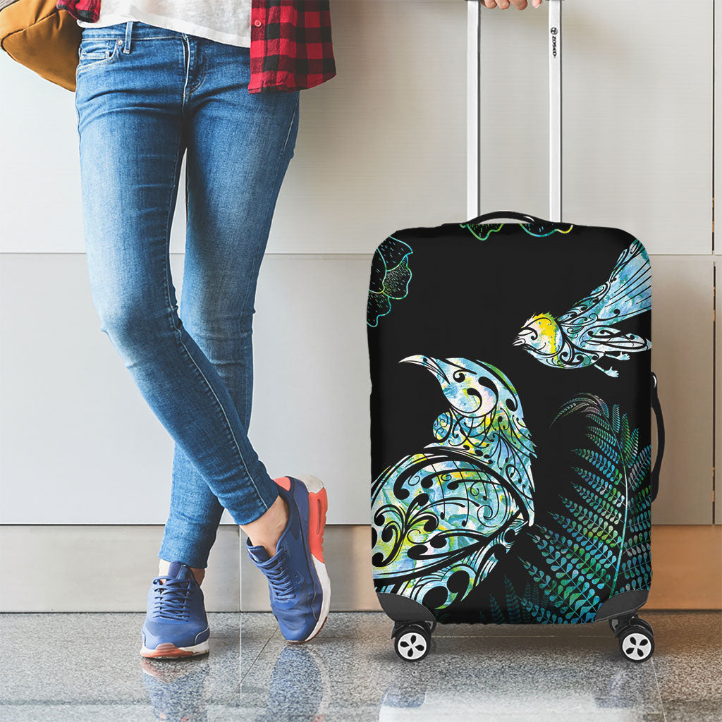 Aotearoa Maori Mahuru Luggage Cover Spring Time - Paua Shell Green