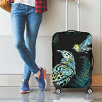 Aotearoa Maori Mahuru Luggage Cover Spring Time - Paua Shell Green