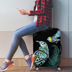 Aotearoa Maori Mahuru Luggage Cover Spring Time - Paua Shell Green