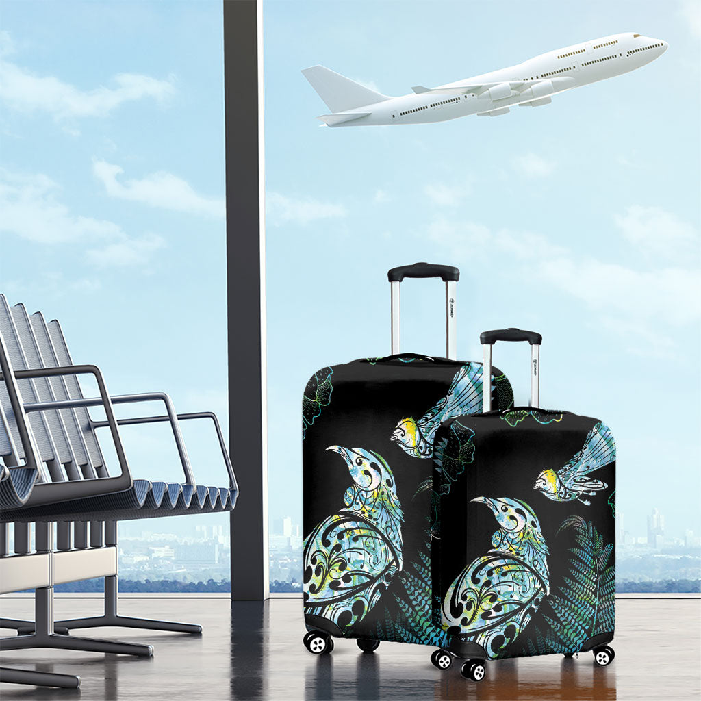 Aotearoa Maori Mahuru Luggage Cover Spring Time - Paua Shell Green