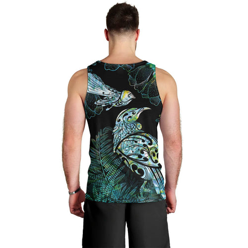 Aotearoa Maori Mahuru Men Tank Top Spring Time - Paua Shell Green