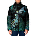 Aotearoa Maori Mahuru Padded Jacket Spring Time - Paua Shell Green