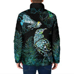 Aotearoa Maori Mahuru Padded Jacket Spring Time - Paua Shell Green