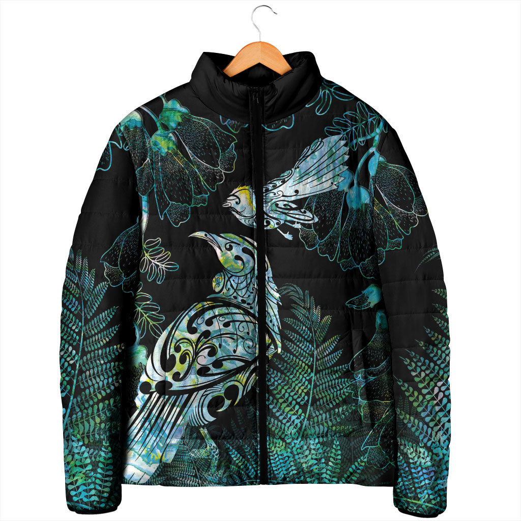 Aotearoa Maori Mahuru Padded Jacket Spring Time - Paua Shell Green