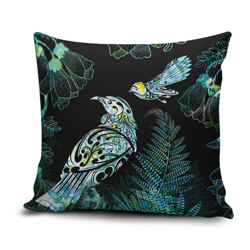 Aotearoa Maori Mahuru Pillow Cover Spring Time - Paua Shell Green