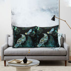 Aotearoa Maori Mahuru Pillow Cover Spring Time - Paua Shell Green