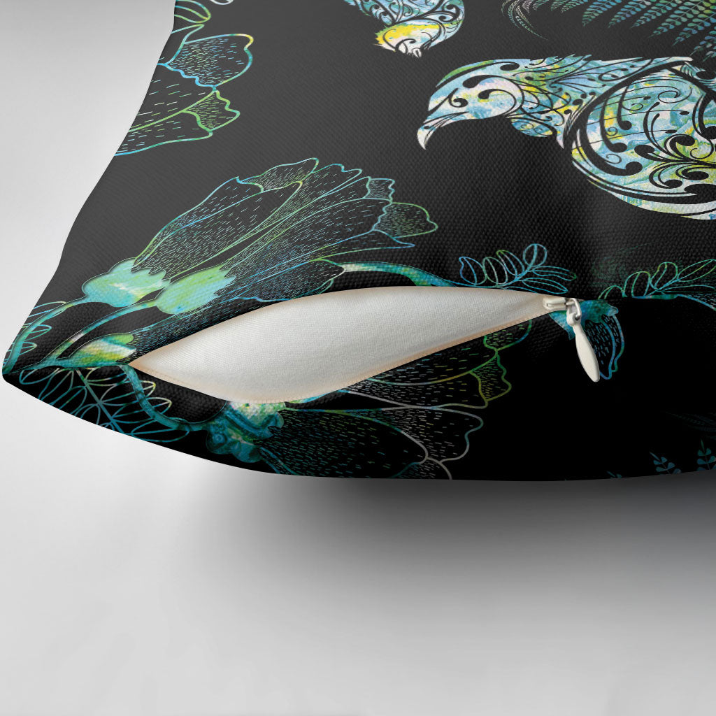Aotearoa Maori Mahuru Pillow Cover Spring Time - Paua Shell Green