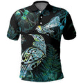 Aotearoa Maori Mahuru Polo Shirt Spring Time - Paua Shell Green