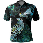Aotearoa Maori Mahuru Polo Shirt Spring Time - Paua Shell Green