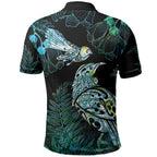Aotearoa Maori Mahuru Polo Shirt Spring Time - Paua Shell Green