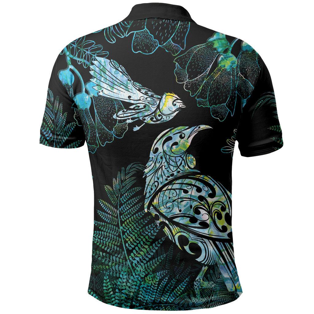 Aotearoa Maori Mahuru Polo Shirt Spring Time - Paua Shell Green