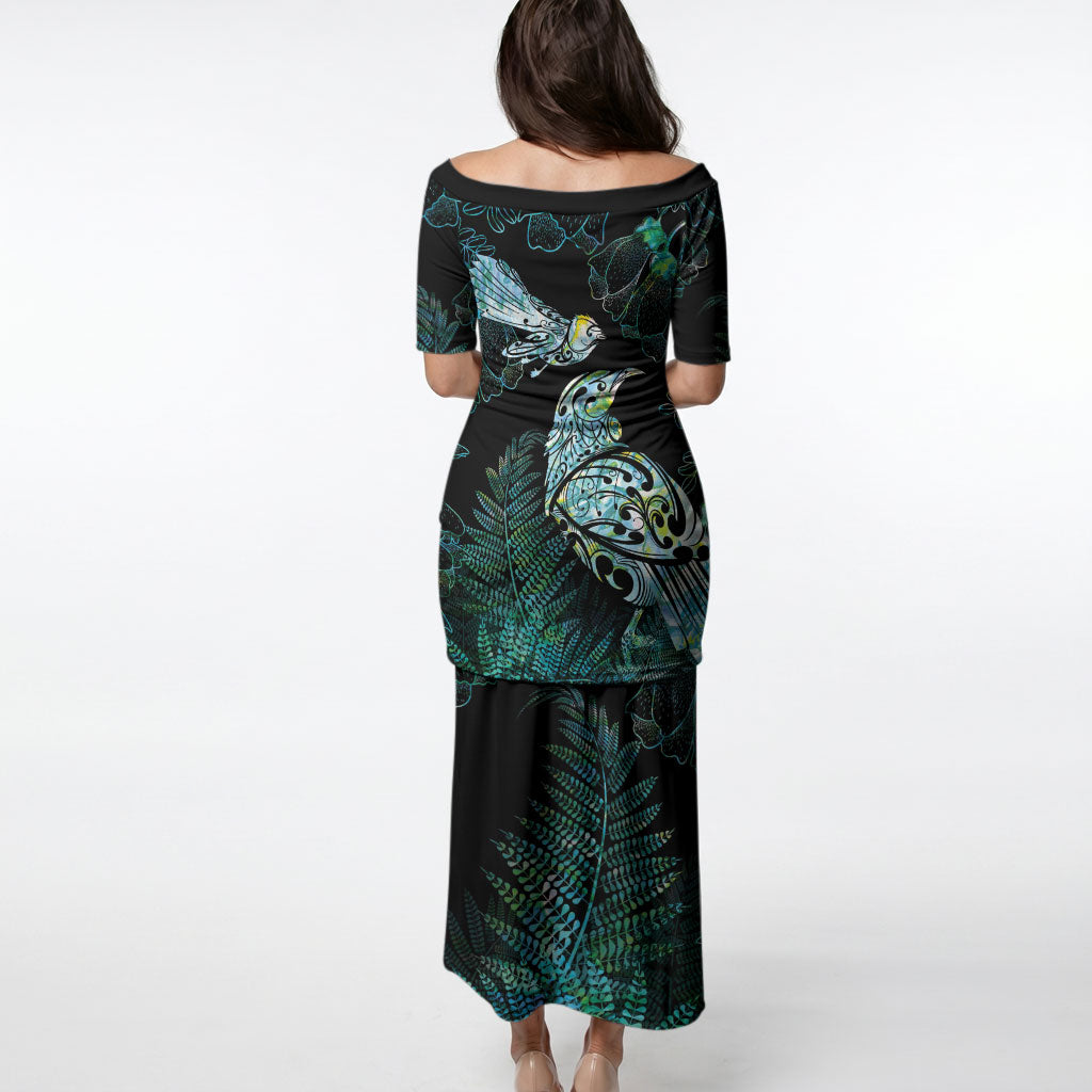 Aotearoa Maori Mahuru Puletasi Spring Time - Paua Shell Green