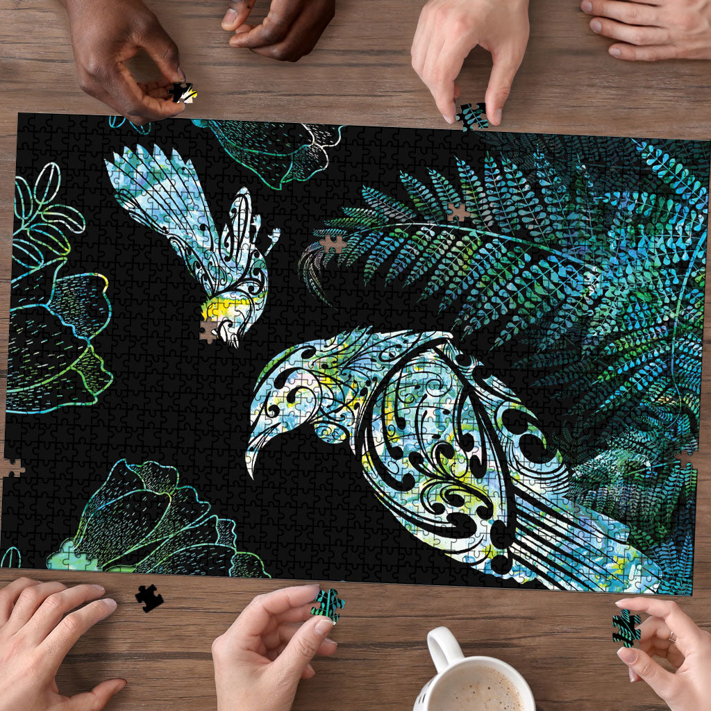 Aotearoa Maori Mahuru Puzzle Spring Time - Paua Shell Green