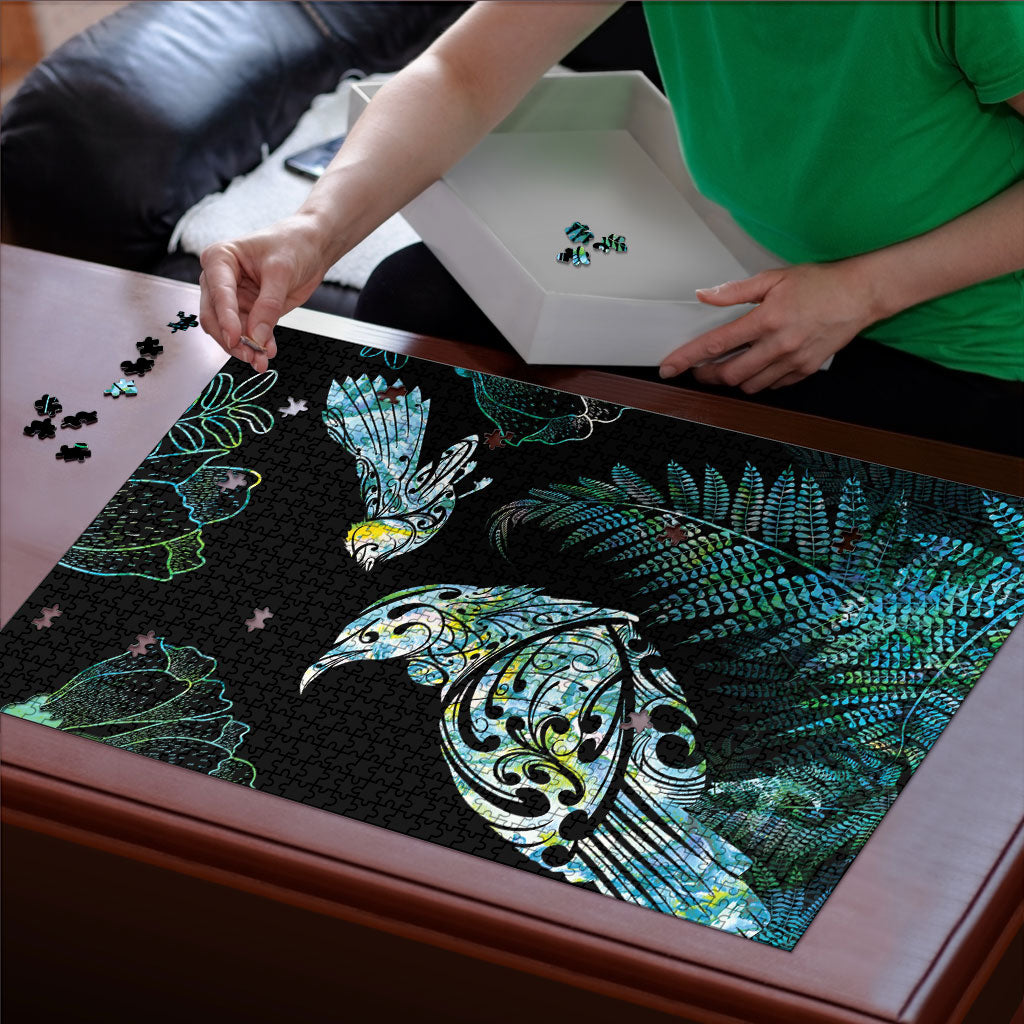 Aotearoa Maori Mahuru Puzzle Spring Time - Paua Shell Green