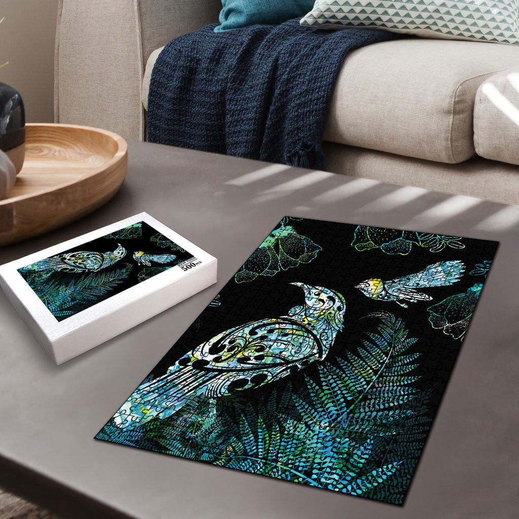 Aotearoa Maori Mahuru Puzzle Spring Time - Paua Shell Green