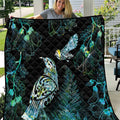 Aotearoa Maori Mahuru Quilt Spring Time - Paua Shell Green