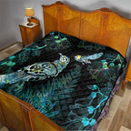 Aotearoa Maori Mahuru Quilt Spring Time - Paua Shell Green
