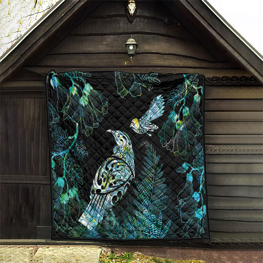 Aotearoa Maori Mahuru Quilt Spring Time - Paua Shell Green