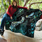 Aotearoa Maori Mahuru Quilt Spring Time - Paua Shell Green