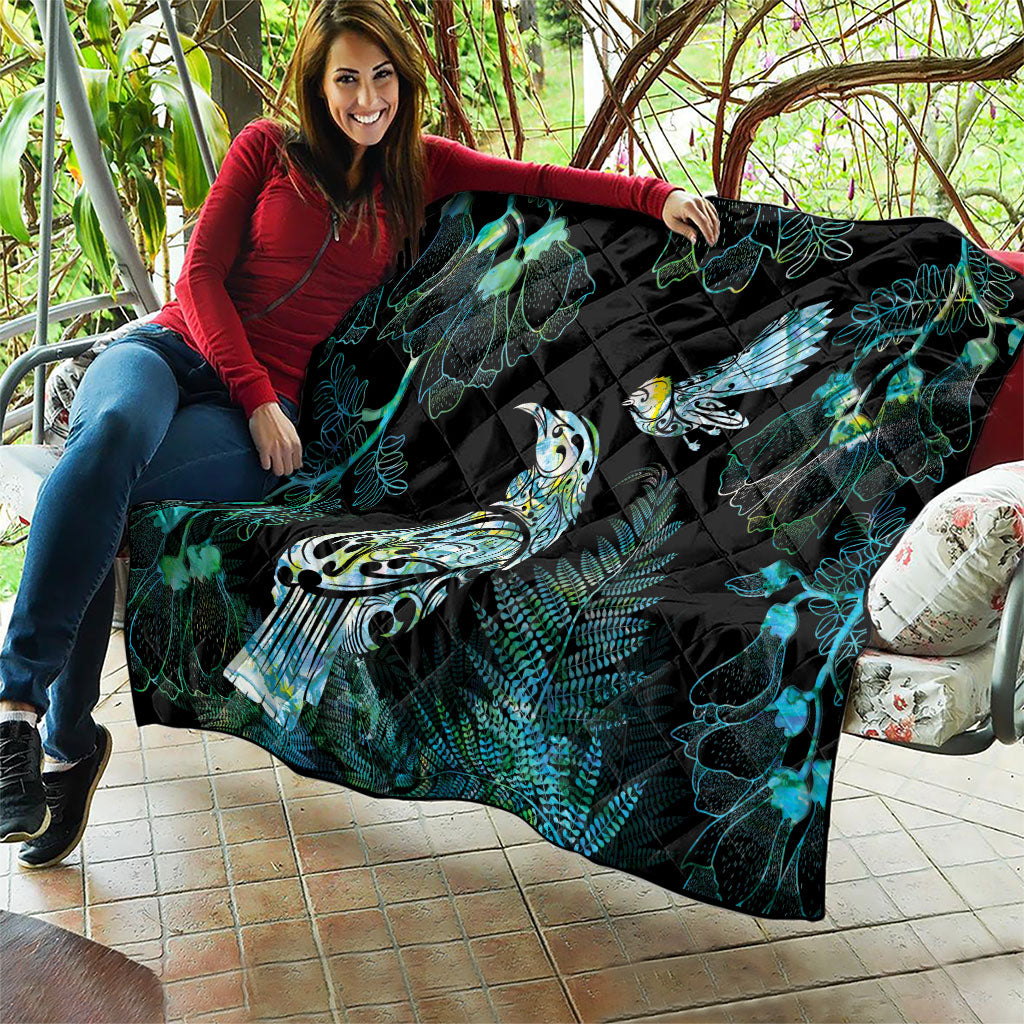 Aotearoa Maori Mahuru Quilt Spring Time - Paua Shell Green