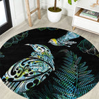 Aotearoa Maori Mahuru Round Carpet Spring Time - Paua Shell Green