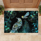 Aotearoa Maori Mahuru Rubber Doormat Spring Time - Paua Shell Green