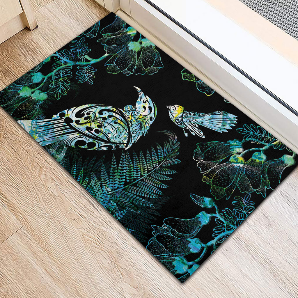 Aotearoa Maori Mahuru Rubber Doormat Spring Time - Paua Shell Green
