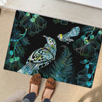 Aotearoa Maori Mahuru Rubber Doormat Spring Time - Paua Shell Green