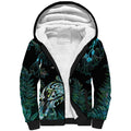 Aotearoa Maori Mahuru Sherpa Hoodie Spring Time - Paua Shell Green