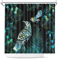 Aotearoa Maori Mahuru Shower Curtain Spring Time - Paua Shell Green
