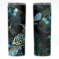 Aotearoa Maori Mahuru Skinny Tumbler Spring Time - Paua Shell Green