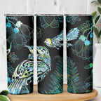 Aotearoa Maori Mahuru Skinny Tumbler Spring Time - Paua Shell Green