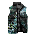 Aotearoa Maori Mahuru Sleeveless Puffer Jacket Spring Time - Paua Shell Green
