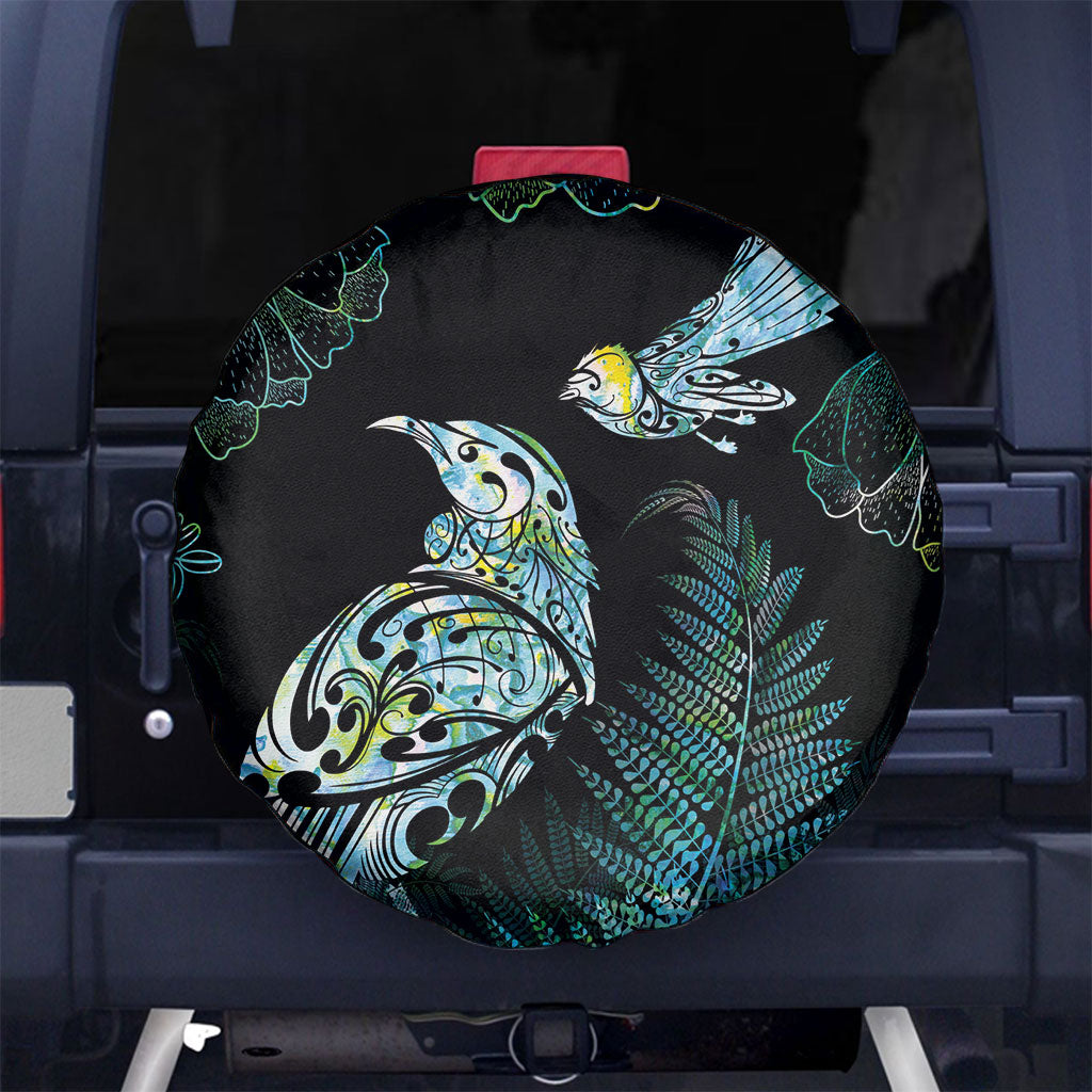 Aotearoa Maori Mahuru Spare Tire Cover Spring Time - Paua Shell Green