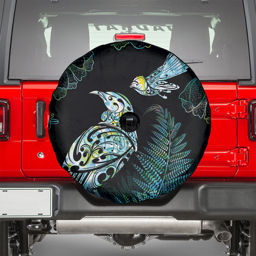 Aotearoa Maori Mahuru Spare Tire Cover Spring Time - Paua Shell Green