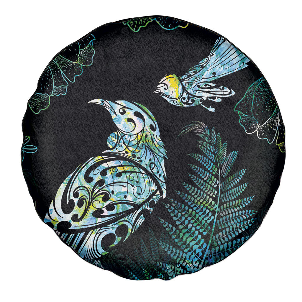 Aotearoa Maori Mahuru Spare Tire Cover Spring Time - Paua Shell Green