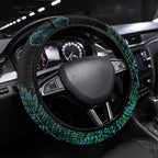 Aotearoa Maori Mahuru Steering Wheel Cover Spring Time - Paua Shell Green