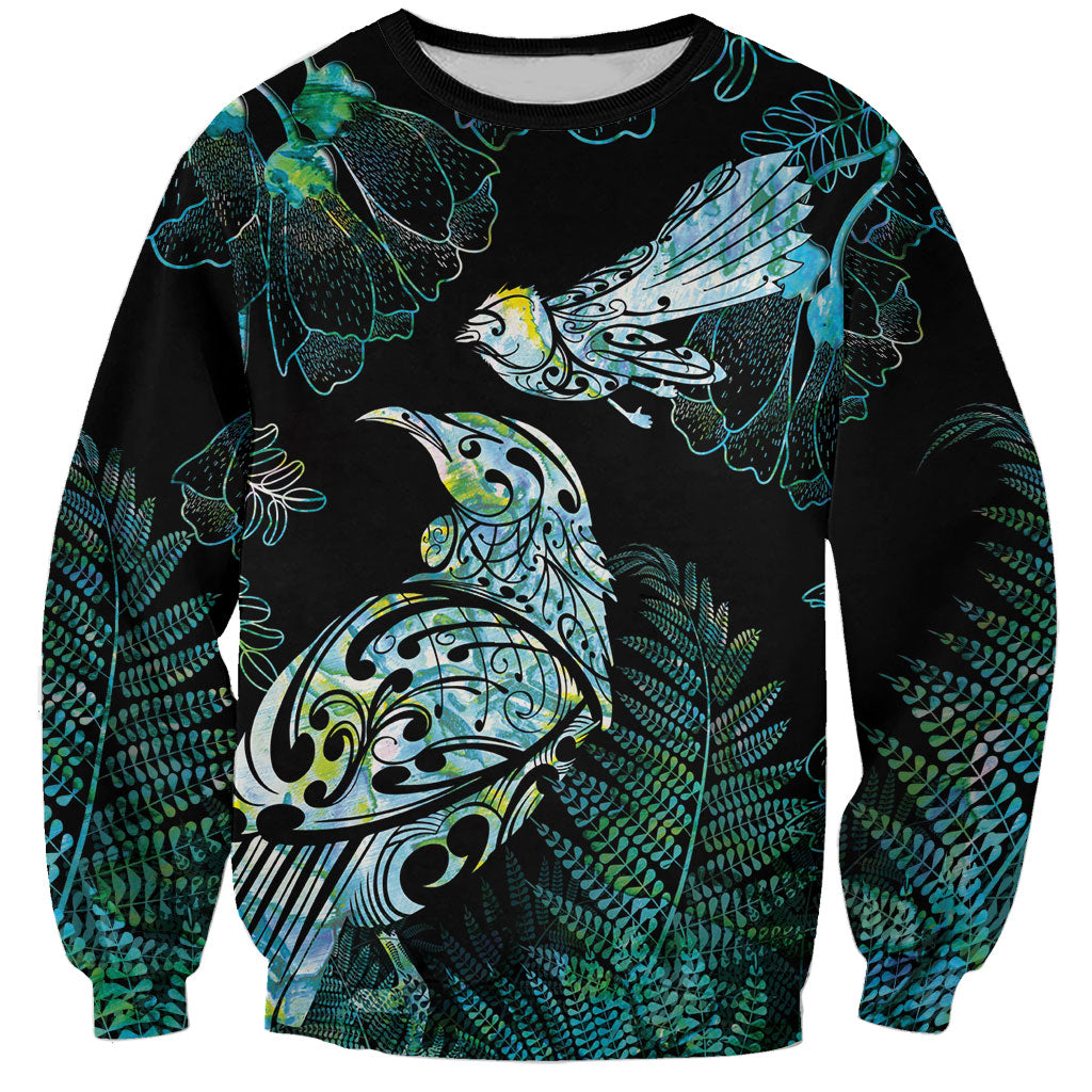 Aotearoa Maori Mahuru Sweatshirt Spring Time - Paua Shell Green