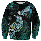 Aotearoa Maori Mahuru Sweatshirt Spring Time - Paua Shell Green