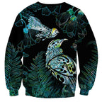 Aotearoa Maori Mahuru Sweatshirt Spring Time - Paua Shell Green