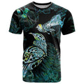 Aotearoa Maori Mahuru T Shirt Spring Time - Paua Shell Green