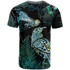 Aotearoa Maori Mahuru T Shirt Spring Time - Paua Shell Green